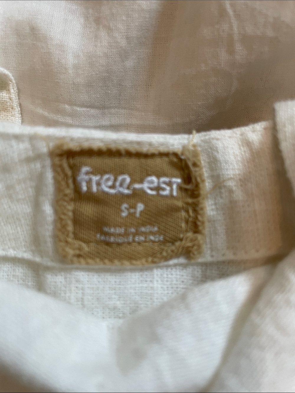 Free People White Linen Dress with pockets - Picture 3 of 3